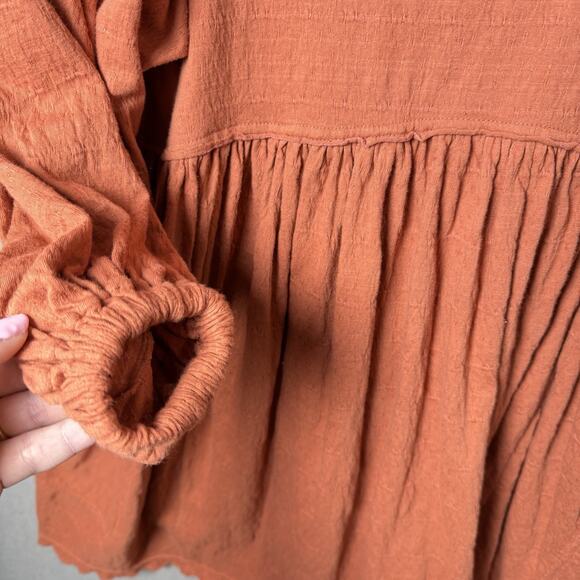 Free People Beach Get Obsessed Babydoll Tunic Dress Balloon Sleeve Size XS - Picture 4 of 12